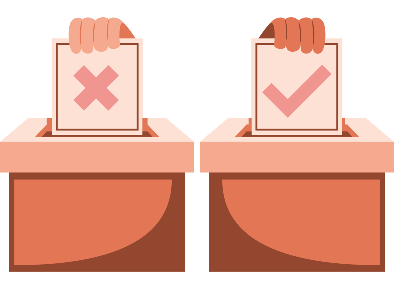 people putting paper vote png