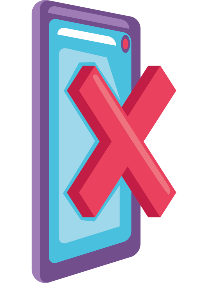 smartphone device with denied symbol png