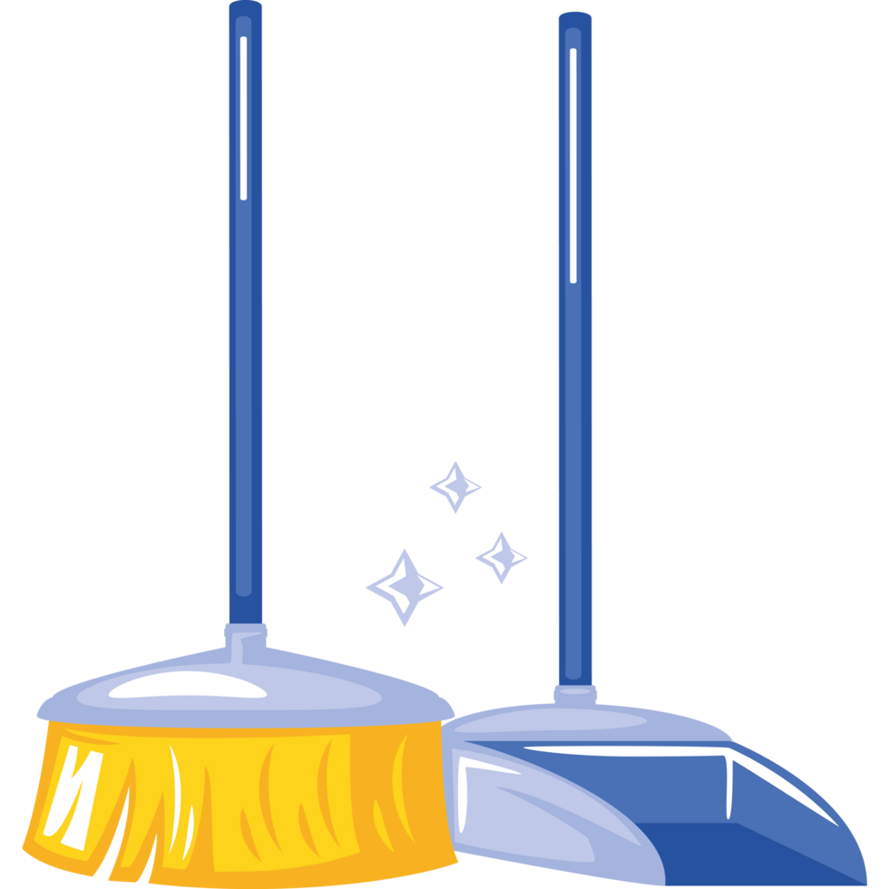 broom and dustpan housework tools png