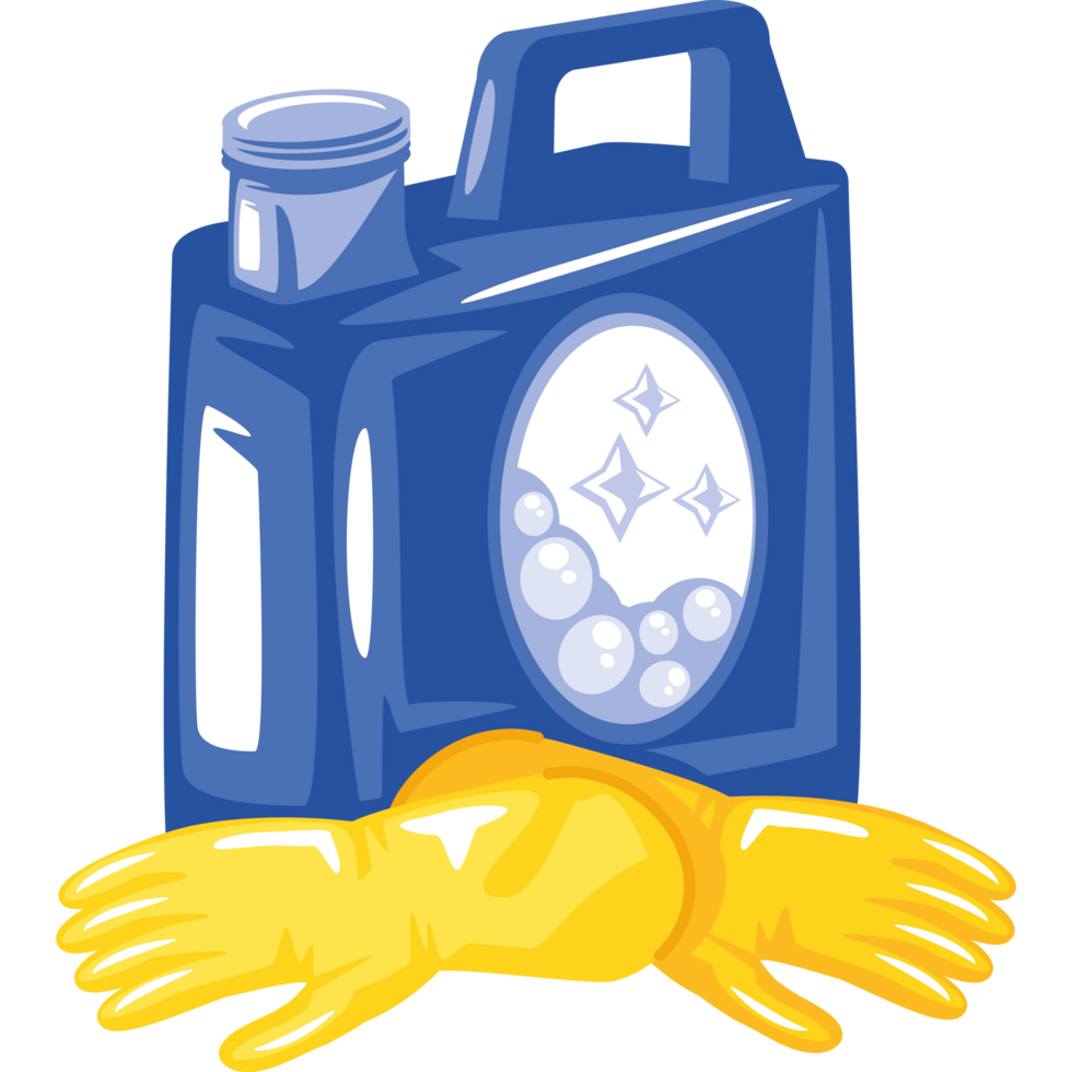 chemical bottle and rubber gloves png