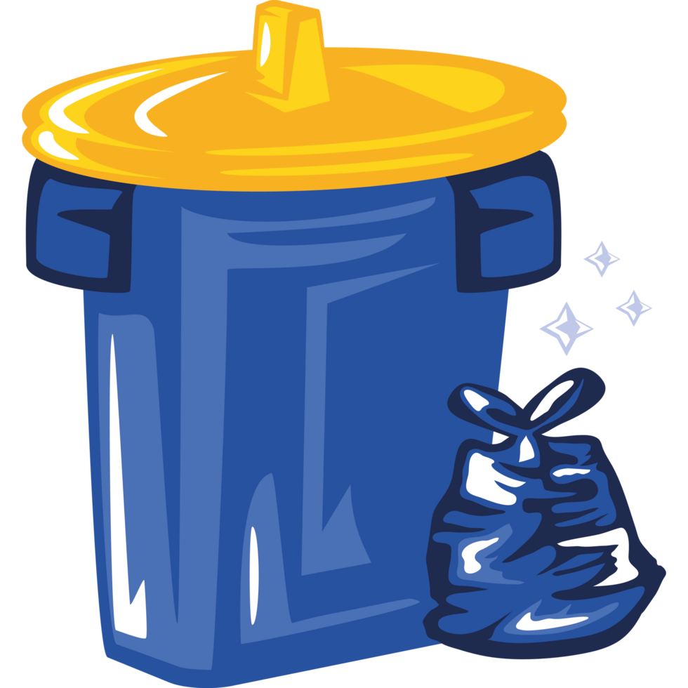plastic bin with garbage bag png