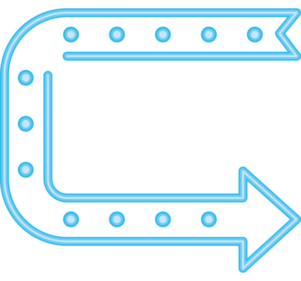 bright shiny neon arrow png