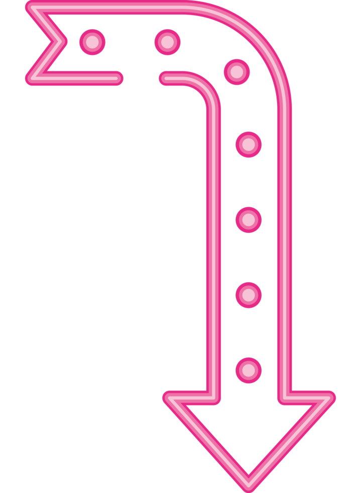 neon arrow of pink color png