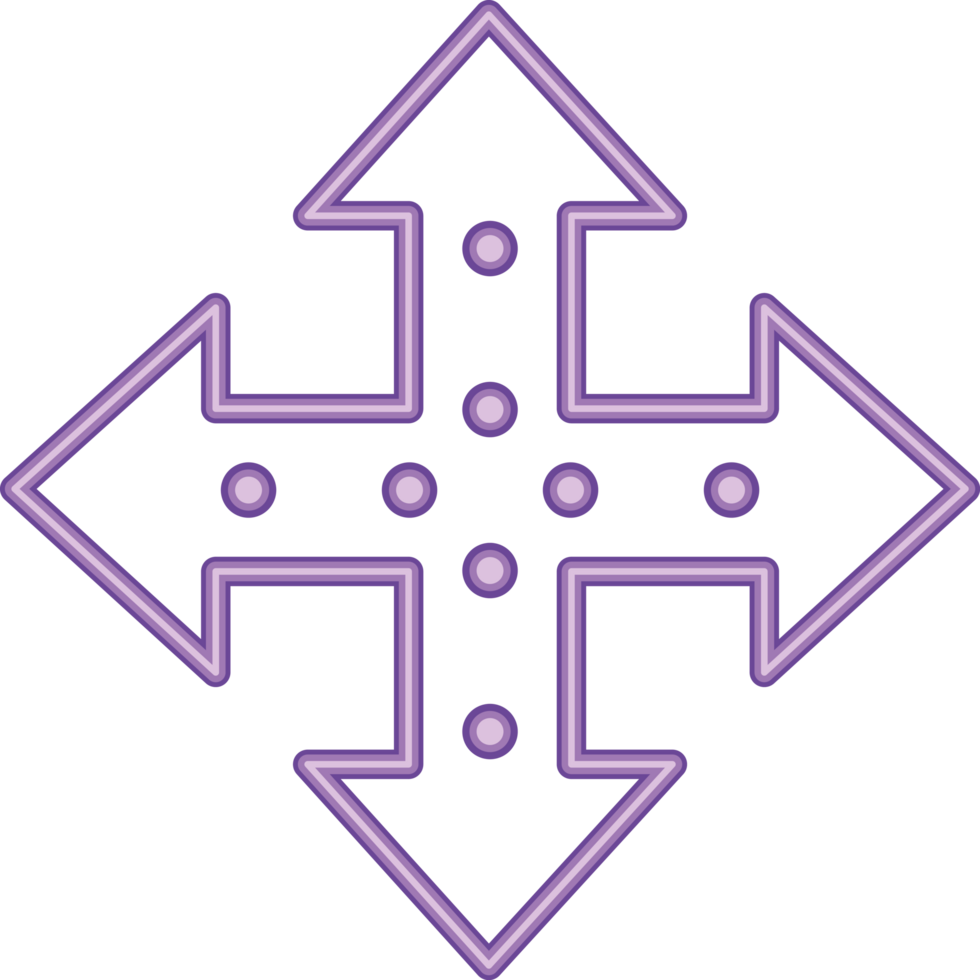 neon arrows cross bright effect png
