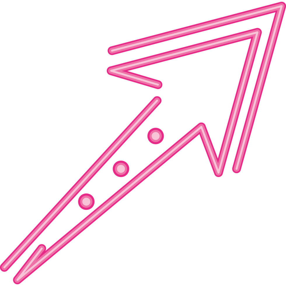 neon glowing arrow pointer png
