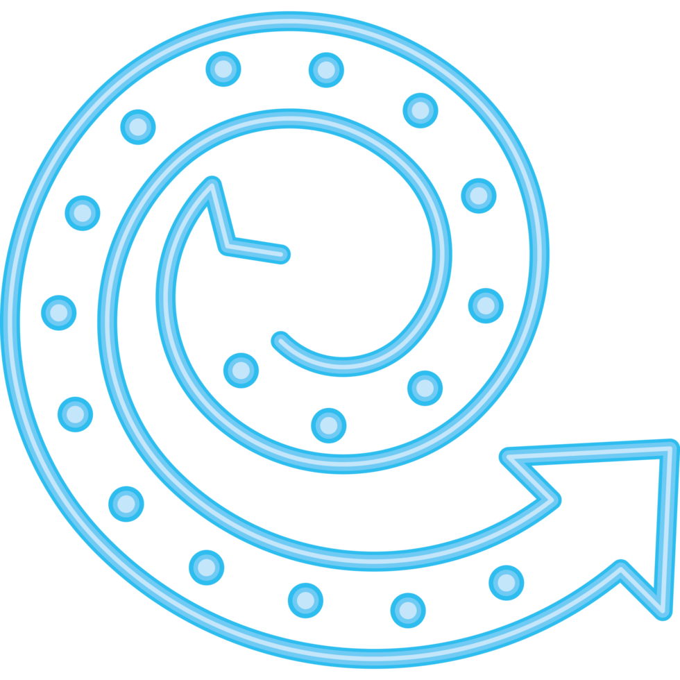 glowing neon curved arrow pointer png