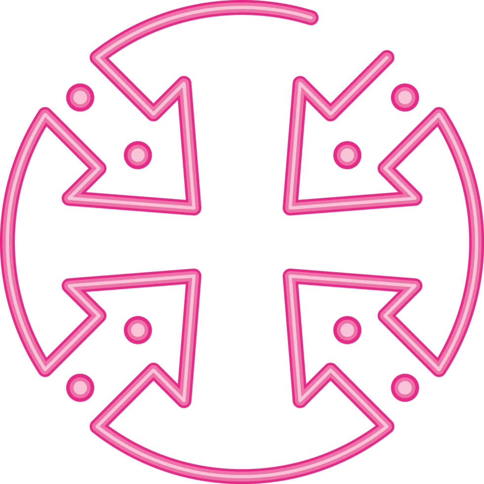 glowing neon arrows circle shape png