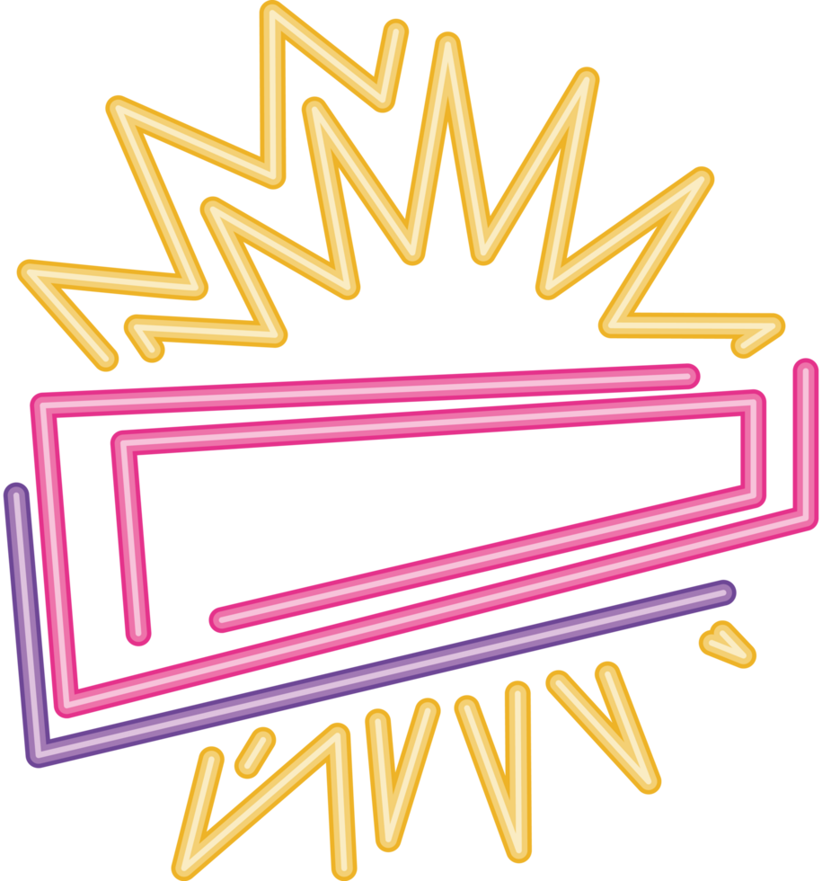 triangular neon light label explosive png