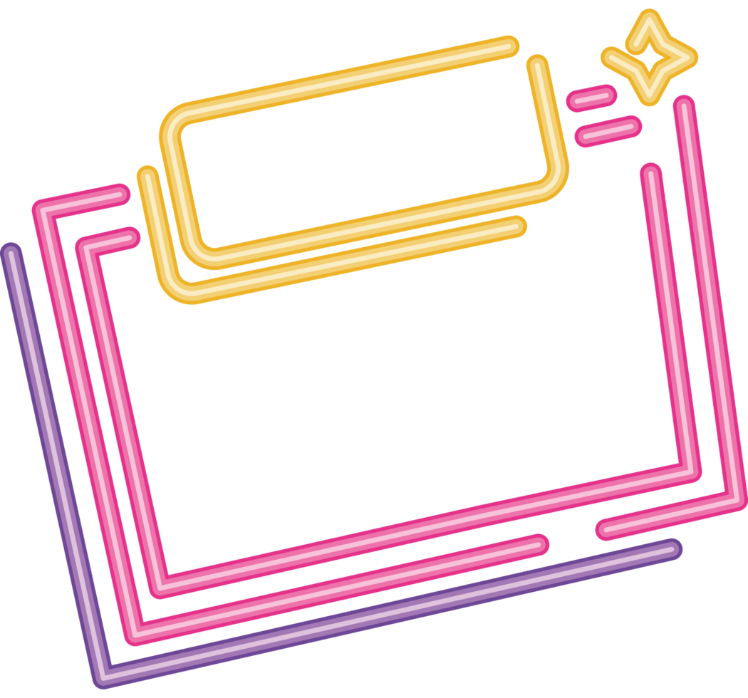 rectangles forms neon light label png