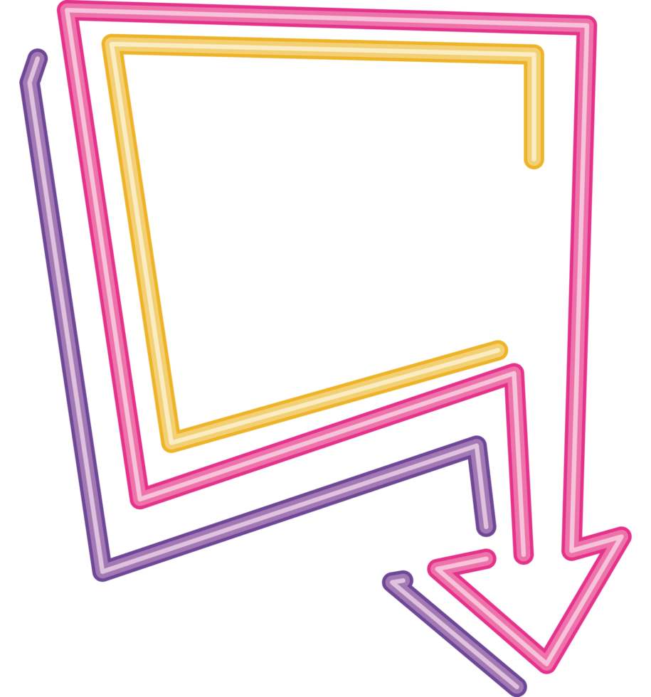 arrow and speech bubble neon light label png