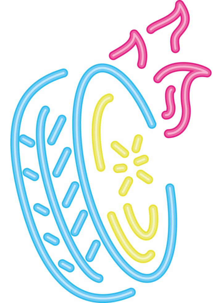 car tire onfire neon style png