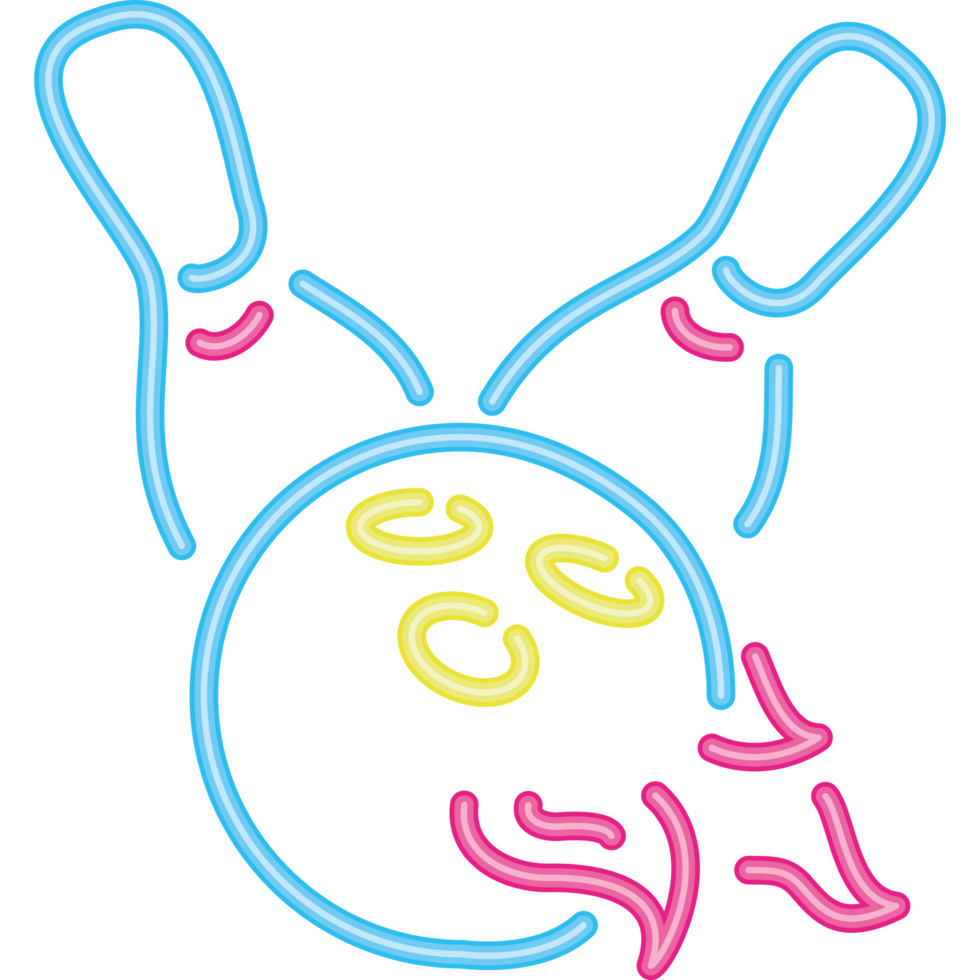 bowling onfire sport neon style png