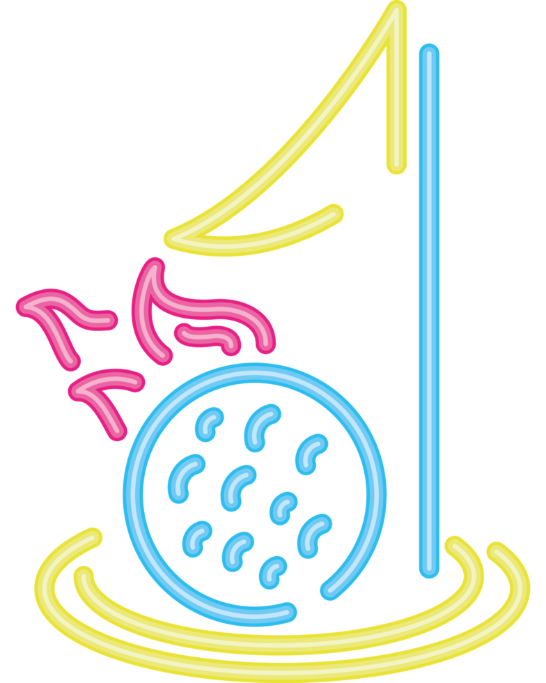 golf onfire sport neon style png