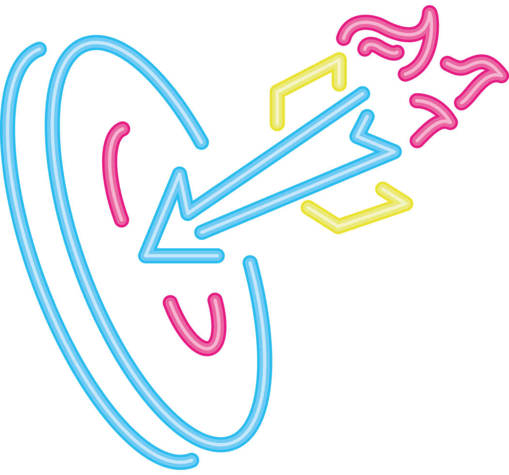 target and arrow onfire neon lights png