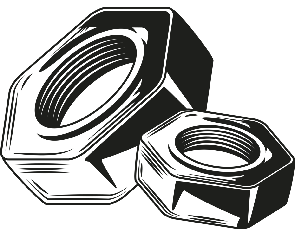 nuts mechanic tool sketch style png
