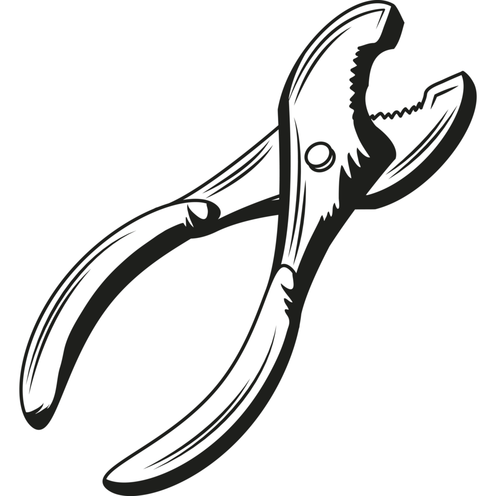 pliers mechanic tool sketch style png