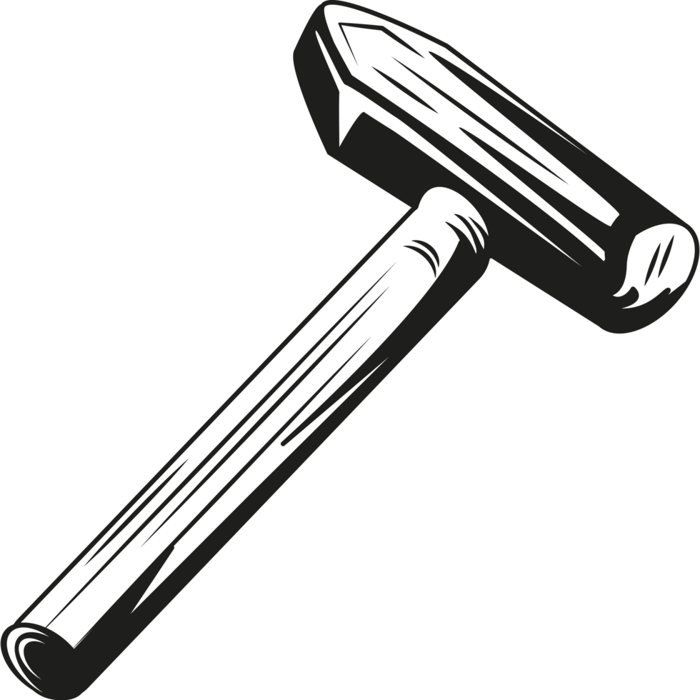 wedge hammer mechanic tool sketch style png