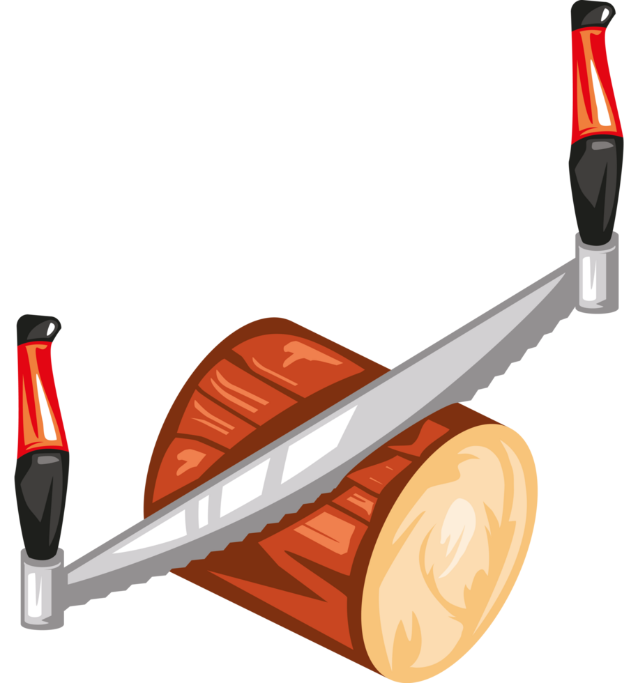two handed saw woodcutter tool industry png