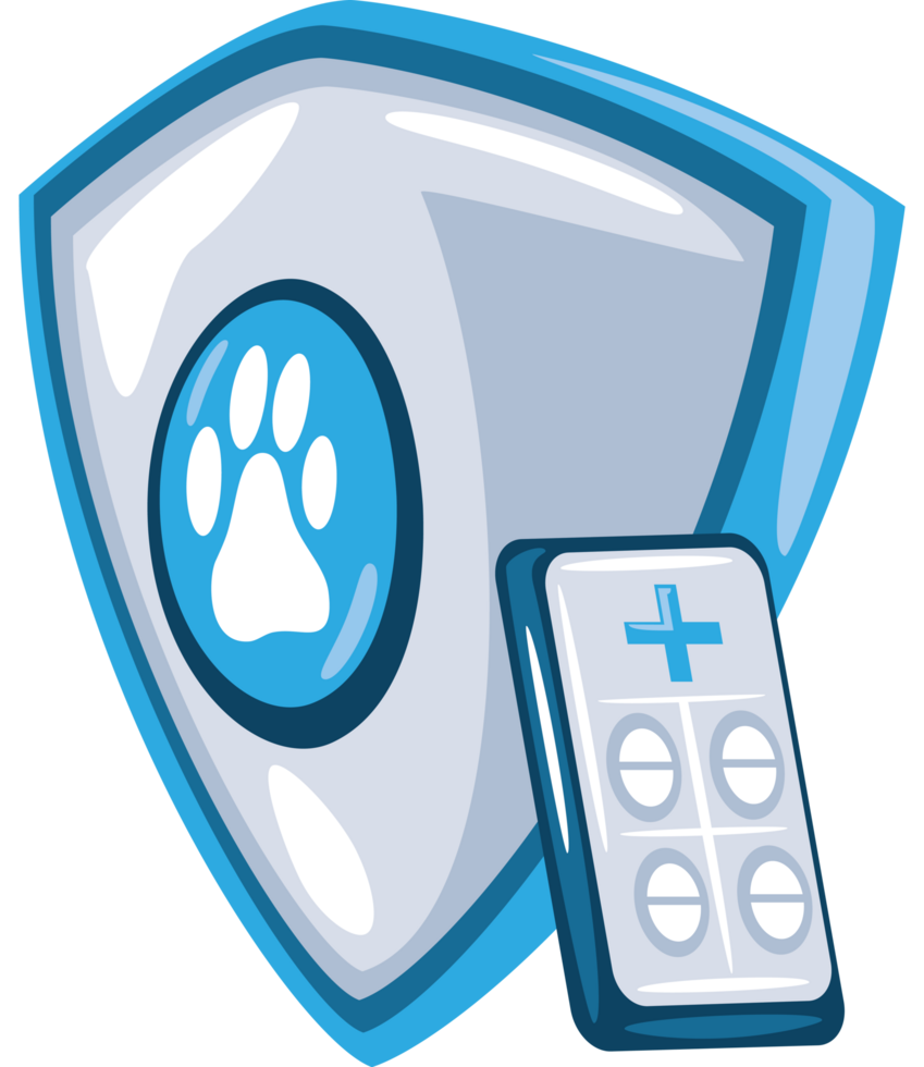 shield and pills veterinary service tool png
