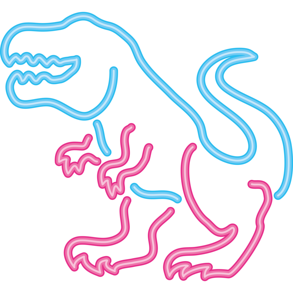 t rex dinosaur neon lights animal png
