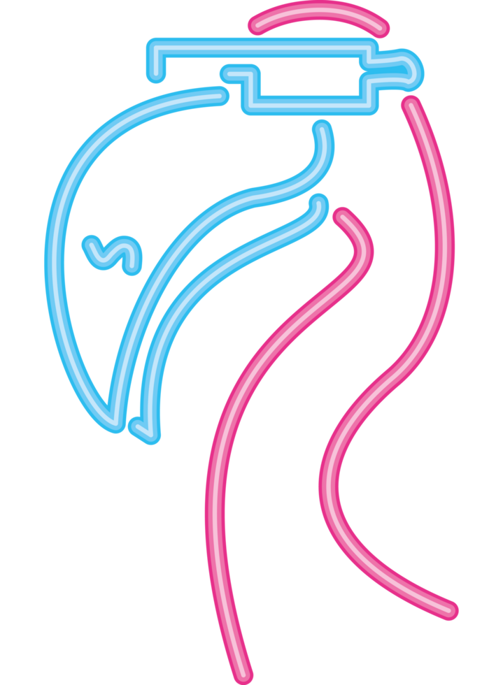 flamingo with sunglasses neon lights animal png