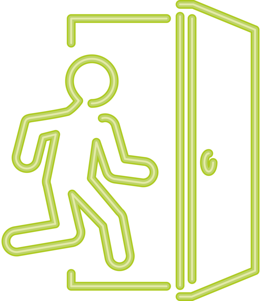 access door informative signal neon light png