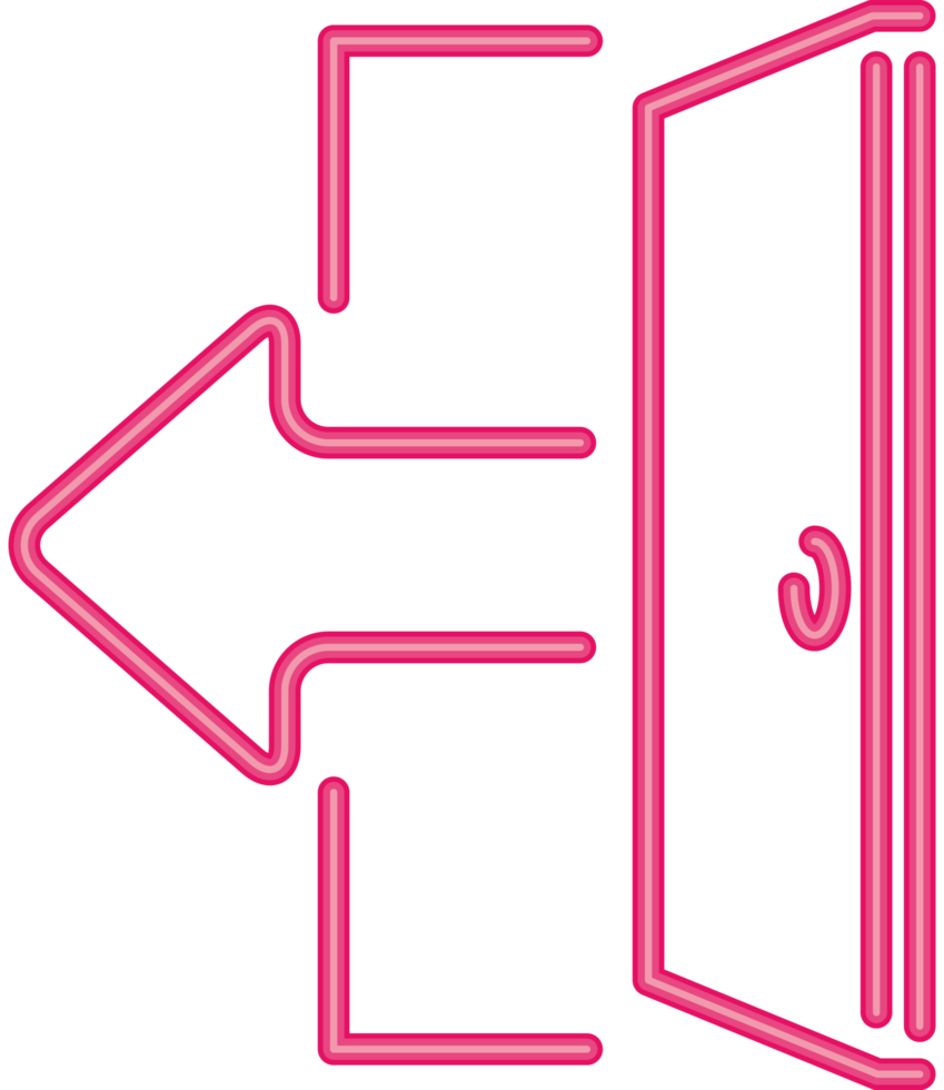 exit door guide informative signal neon light png