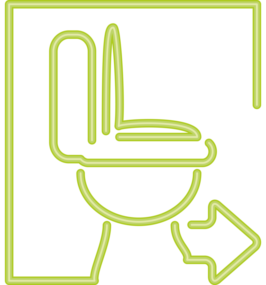 bathroom entrance informative signal neon light png