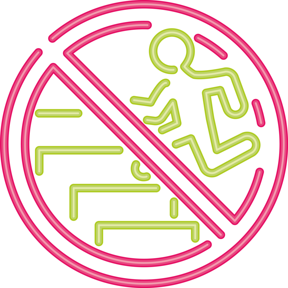 Do not use the stairs informative signal neon light png