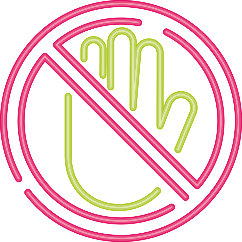 stop informative signal neon light png