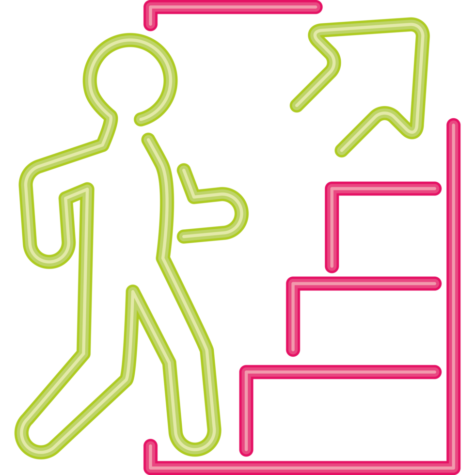 stairs up informative signal neon light png