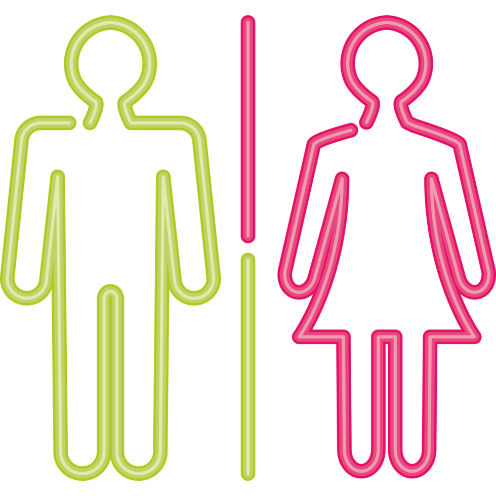 man and woman informative signal neon light png