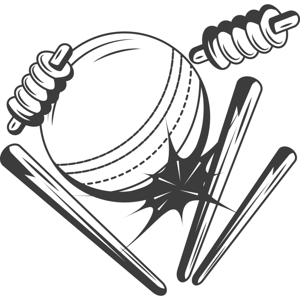 ball knocking down the stumps cricket sport png