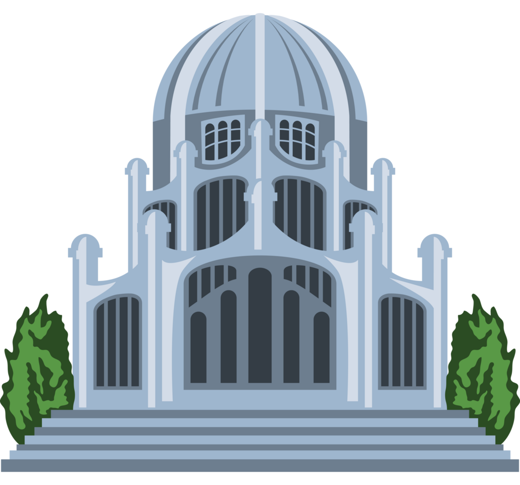 bahai temple with trees indian culture png