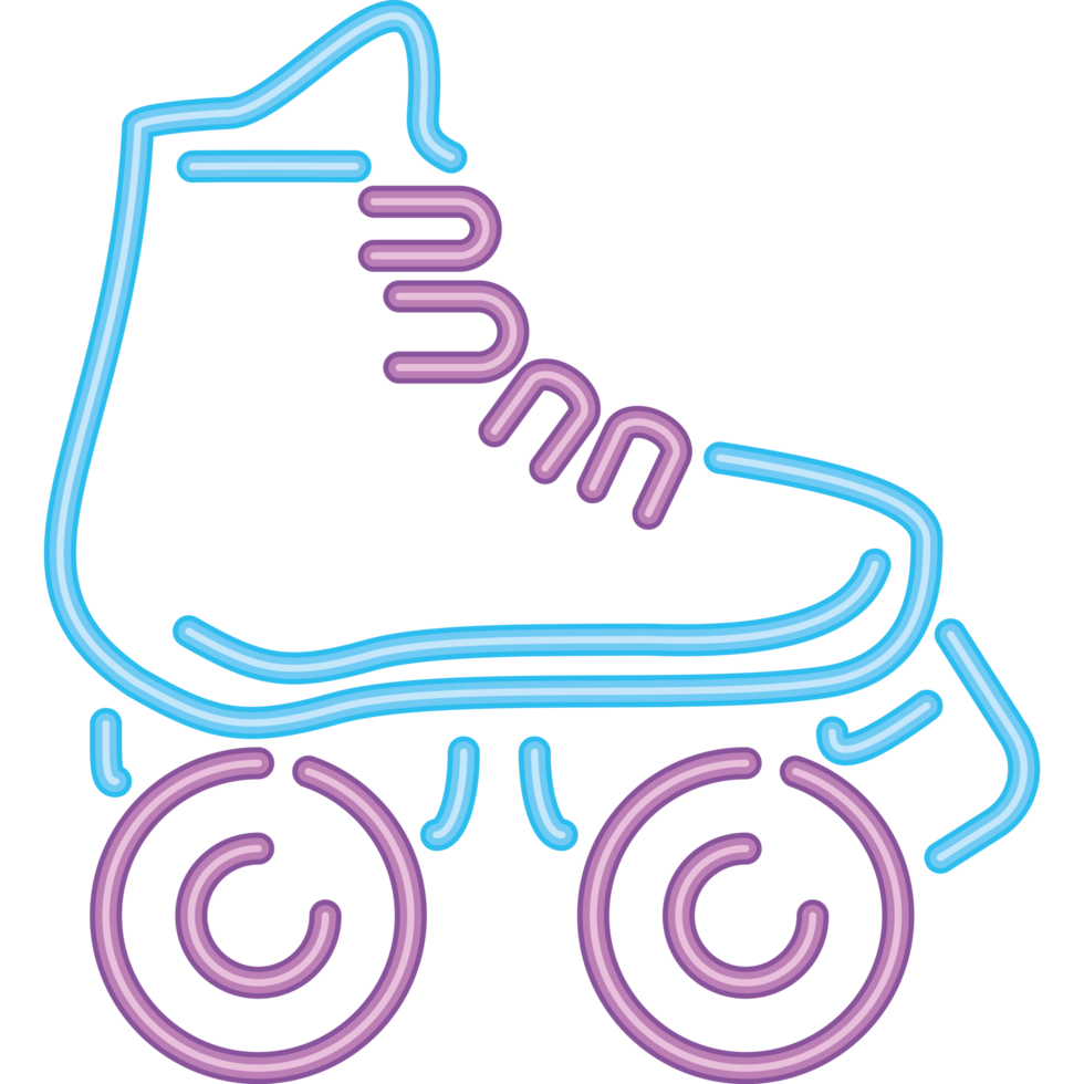 skate roller sport neon lighs icon png