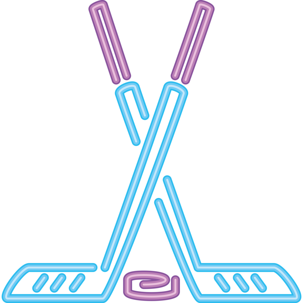 hockey sport neon lighs icon png