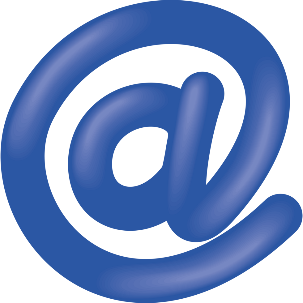 arroba symbol blue color icon png