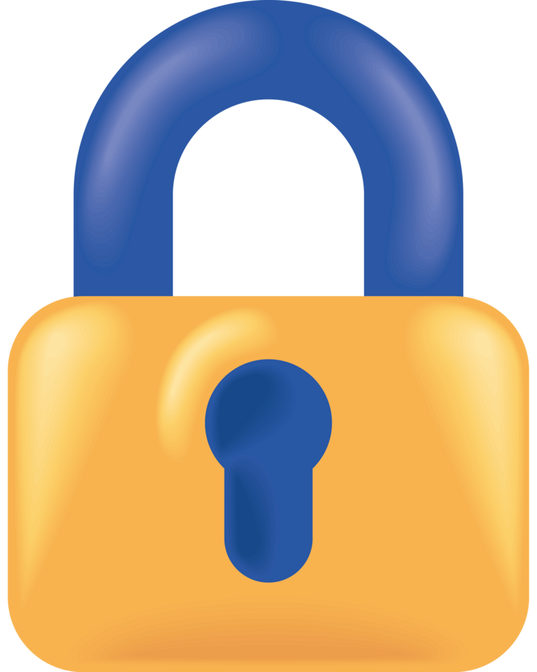 safe secure padlock golden icon png