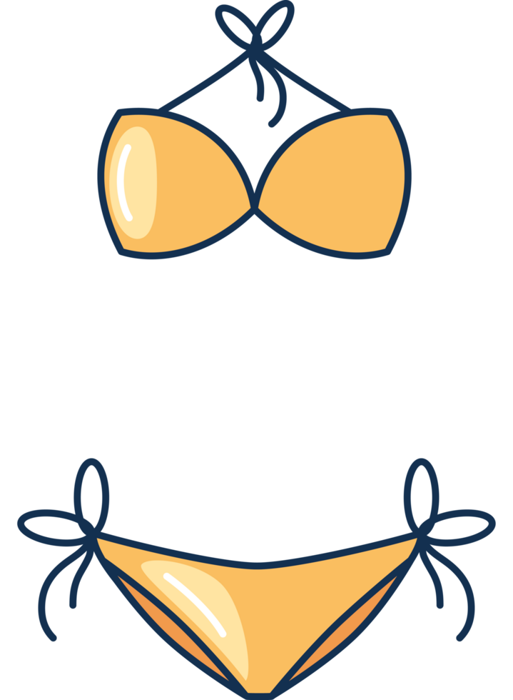 female yellow bikini summer clothes png