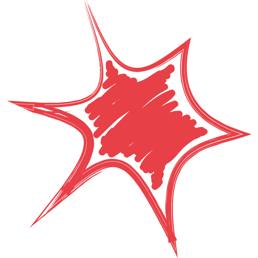 comic burst shape brush stroke png