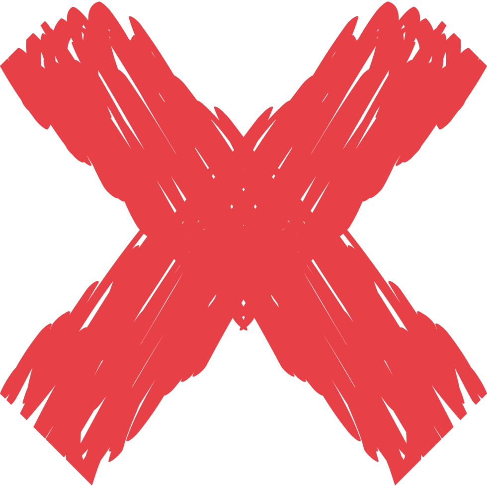 x red geometric shape painted png