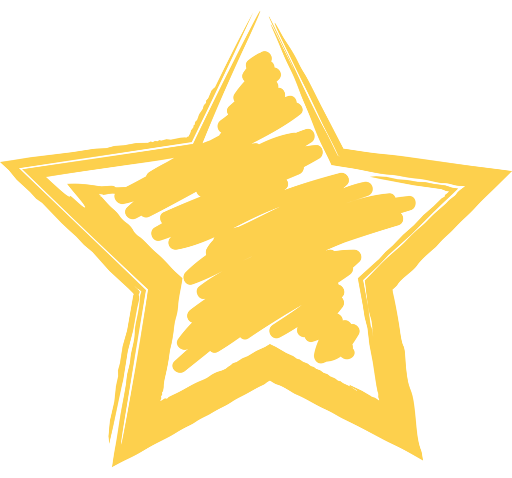 yellow star geometric shape painted png