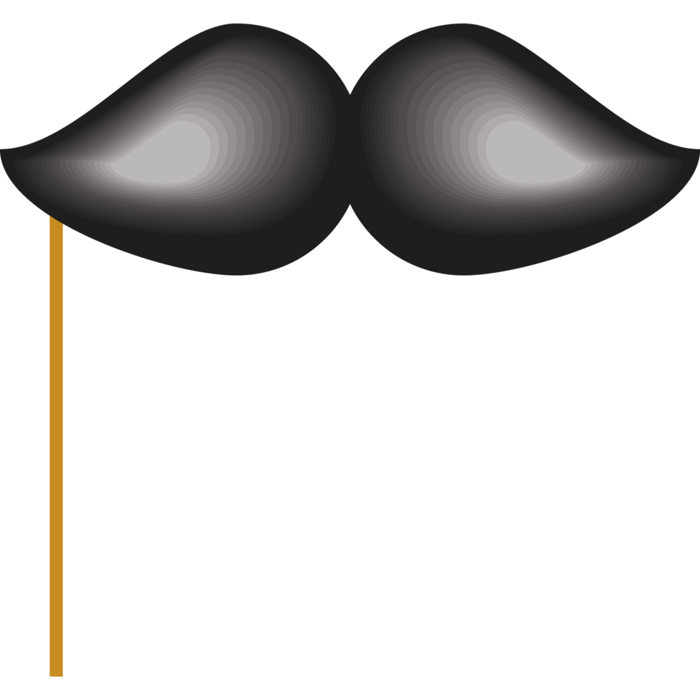 black and gold birthday mustache png