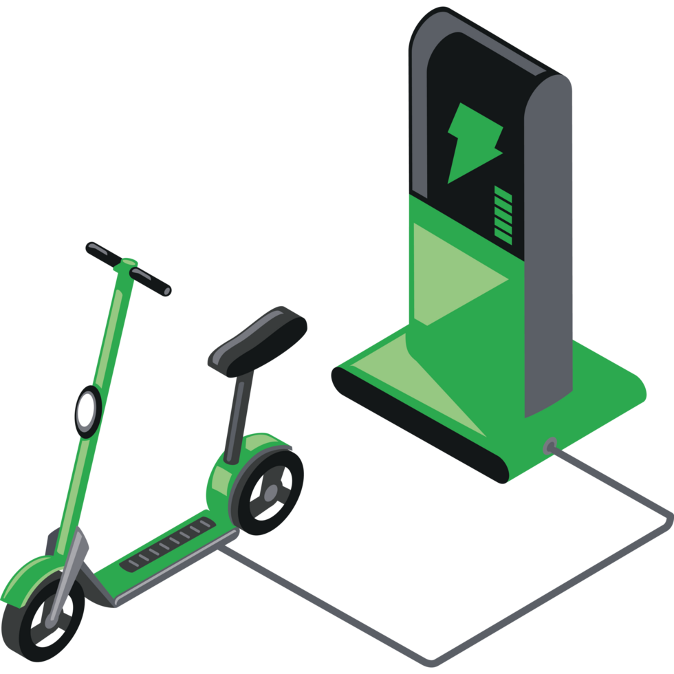 electric scooter vehicle charged vehicle png