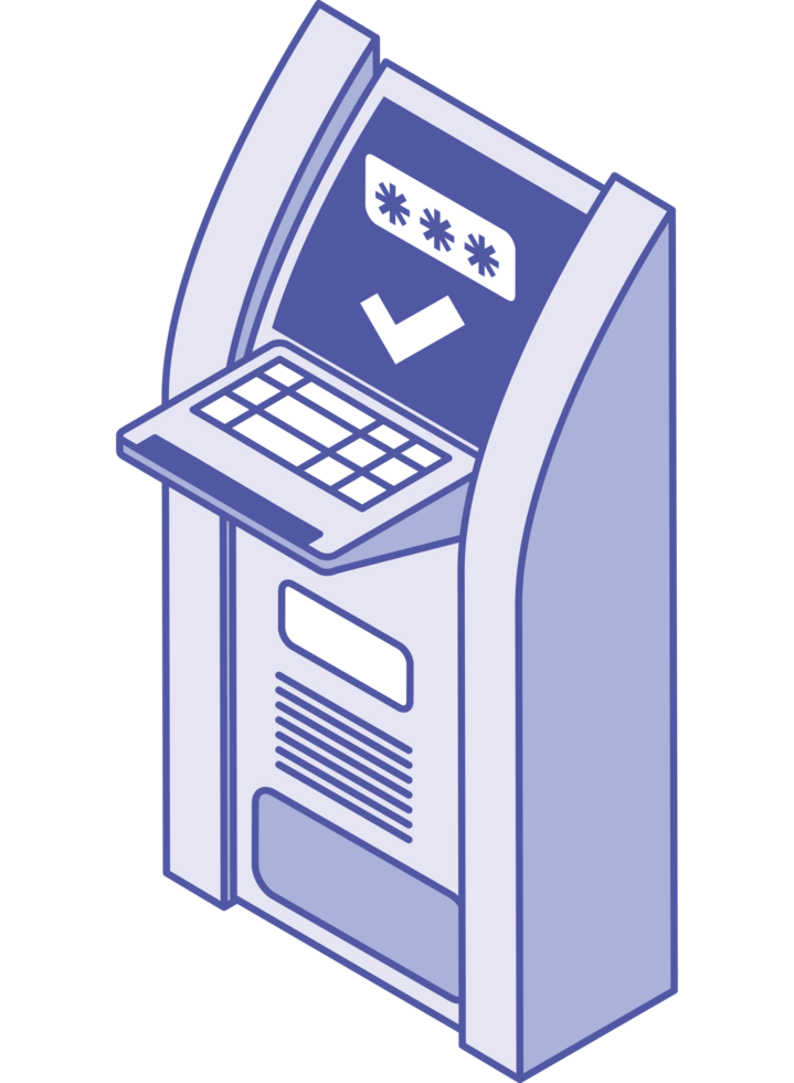 bank atm security isometric png