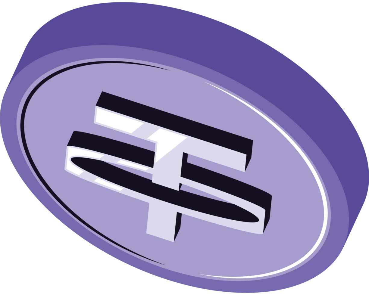 crypto currency tether coin isolated png