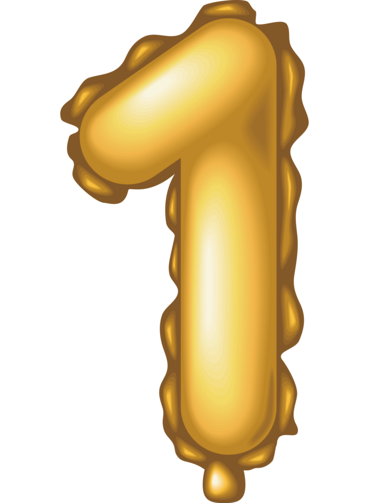 golden balloon number one png