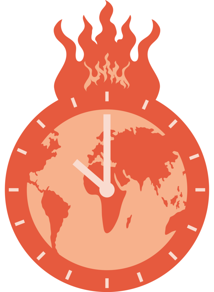 global warming burning earth timer png