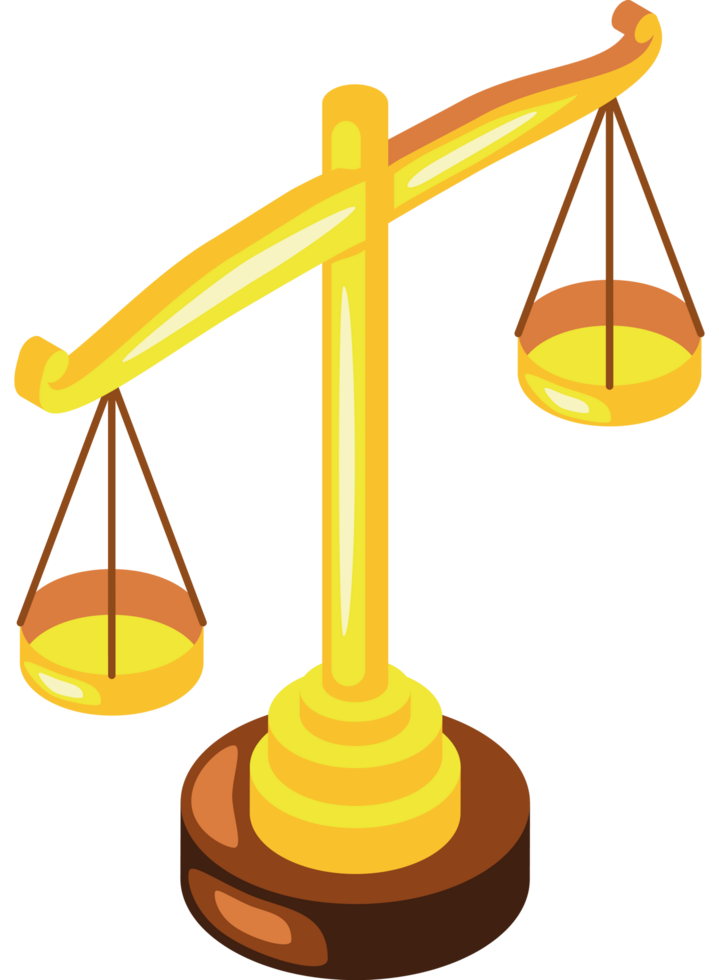 justice balance scale isometric png