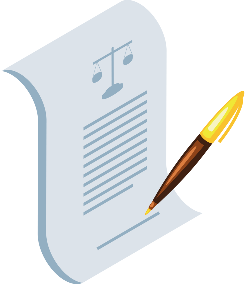 legal document signature isometric png